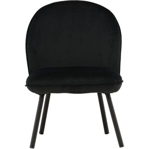 Polar fauteuil velours zwart.