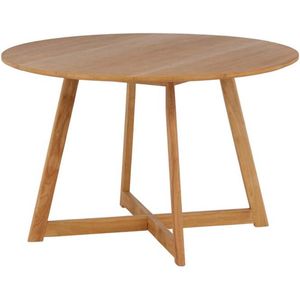 Yadikon eetkamertafel Ø120cm , uittrekbaar met extra plaat eik decor.