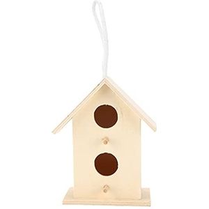 DIY houten vogelhuisje, natuurlijk en milieuvriendelijk, handig en mooi. draagbaar en licht innovatief houten vogelhuisje voor thuis of tuin (dubbellaags twee gatennr. 2)