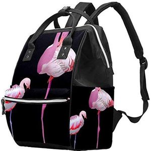 Multifunctionele grote baby luiertas rugzak luiertas reizen rugzak rugzak voor mama en papa,Flamingo vogels roze dierlijke trots