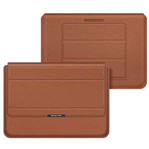 Wehilion Laptophoes 11 - 15,6 inch laptophoes laptoptas PU laptoptas waterdicht leren beschermhoes leren hoes met standfunctie