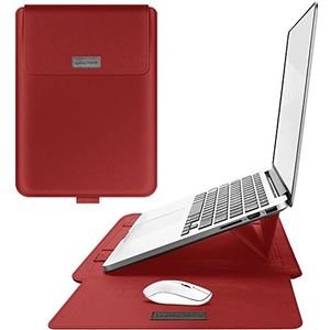 Wehilion 11-15,6 inch laptophoes PU leder waterdichte laptop beschermhoes met standfunctie
