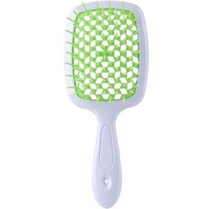 Haarborstel vrouwen brede tanden luchtkussen kam vrouwen hoofdhuid massage kam haarborstel hol huis salon haargereedschap haarborstel (kleur: wit groen)