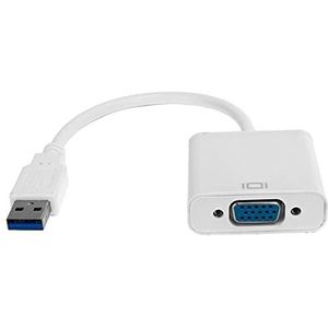 USB 3.0 naar VGA-adapter, computeraccessoires Externe videokaart USB naar VGA-adapter Multi-display voor pc voor desktop voor laptop(wit)