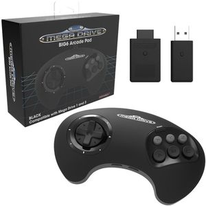 Retro-Bit - BIG6 - Gamecontroller - Zwart - Inclusief Draadloze USB-ontvanger