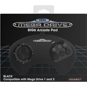 SEGA - Arcadepad Controller - Zwart - Compatibel met Genesis en Mega Drive
