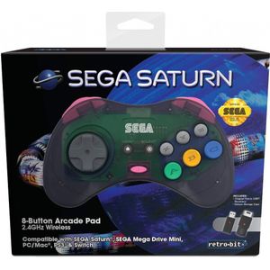 Sega - Draadloze Controller - Zwart - Compatibel met SEGA Saturn, PS3, Switch