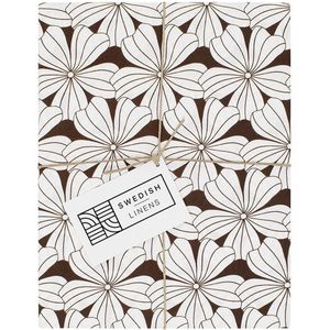 Swedish Linens - Kussensloop Flowers (50x75 cm) - Kussenslopen - Chocolate
