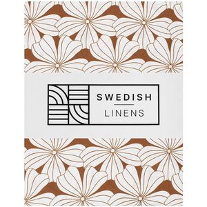 Swedish Linens - Kussensloop Flowers (60x70 cm) - Kussensloop - Cinnamon Brown