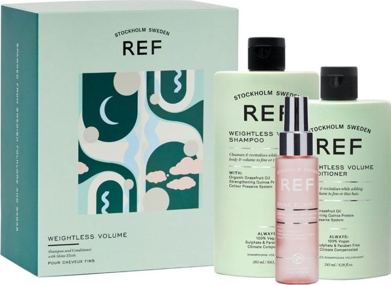 REF - Weightless Volume Giftbox - Shampoo 285 ml - Conditioner 245 ml - Shine Elixir 80 ml