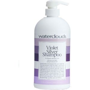 Waterclouds Violet Silver Shampoo-1000 ml met pomp - Zilvershampoo vrouwen - Voor Alle haartypes - 1000 ml met pomp