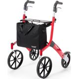 Let’s Go Out - Rollator - Lichtgewicht - Zwart - Kunstleer - Praktische Boodschappentas