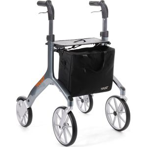 TrustCare Let's Fly rollator (inclusief bagagetas) Grijs