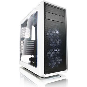 Fractal Design Focus G White Window, PC behuizing (Midi Tower met zijvenster) Case Modding voor (High End) Gaming PC, wit, FD-CA-FOCUS-WT-W
