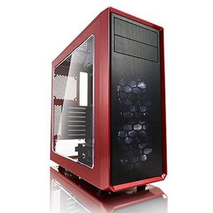 Fractal Design FD-CA-FOCUS-RD-W Focus G Red Window, PC behuizing (Midi Tower met zijdelingse venster) Case Modding voor (High End) Gaming PC, rood
