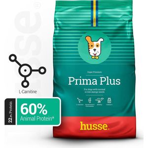 Husse Prima Plus - Hondenvoer Droog, Hondenbrokken, Droogvoer, Hondenvoeding - 100% Natuurlijk - 12 kg