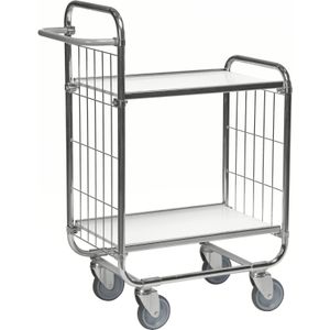 Kongamek Bordwagen verzinkt mit 2 laminierten B&#246;den 620x425mm und vergitterten Stirnw&#228;nden