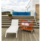 Lichtgekleurde trolley 3 planken Wit met rem