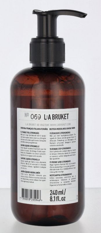 L:a Bruket - Hand & Body Wash 069 - Vloeibare Zeep - Citroengras - 240 ml