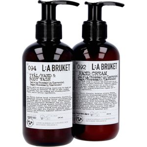 L:A Bruket Duo-kit Flytande Tvål/Handcrème Salvia/Rosmarin/Lavendel 190 ml