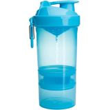 Smartshake Original 2Go Shaker Cup – Capacité de 600 ml avec rangement – Bouteilles à secouer protéinées, étanche et durable, sans BPA et DEHP, bleu fluo