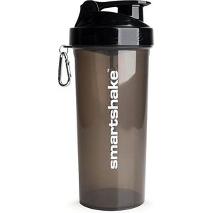 Smartshake Lite Protein Shaker Shakerfles, 1000 ml, transparante waterfles van polypropyleen, BPA-vrij en DEHP, voor dames en heren, zwart