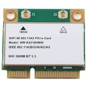 AX210HMW WiFi-kaart, 5374M Wi-Fi 6E Draadloze Module Uitbreiden Naar 6GHz MU-MIMO Tri-Band Interne Netwerkkaart met Bluetooth 5.2, MINI PCIE Draadloze Netwerkkaart voor Laptop