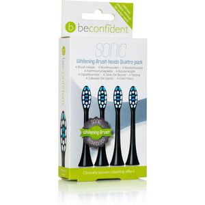 Beconfident Whitening Sonic 4-pack tootbrush heads black 40 ml