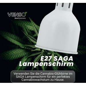 Venso EcoSolutions E27 SAGA Lampenschirm Weiß, LED pflanzenlampe E27 Pflanzenleuchte, LED Wachstumslampe für verbesserte Photosynthese und Chlorophyllbildung, Anzuchtlampe Gemüse, Pflanzenlicht