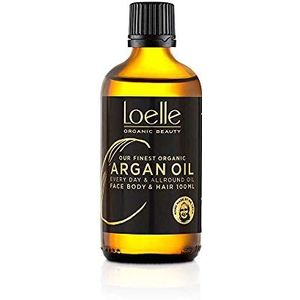 Loelle - 100% Pure, Koudgeperste Arganolie - Biologische Arganolie voor Haar, Gezicht en Handen - Veganistische Moisturizing Body Oils Rijk aan Vitamine E - Handgeplukt in Marokko (100ml)