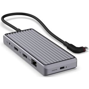 Unisynk - 10 Poorts USB-C Hub - Grijs - Docking Station - 4K 60Hz 100W