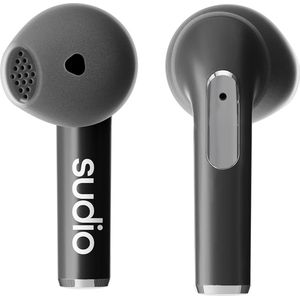 Sudio N2 midnight black True Wireless Bluetooth open-ear oordopjes, multipoint-verbinding, geïntegreerde microfoon voor oproepen, 30 uur batterij met oplaadhoes, IPX4 waterdicht, USB-C en draadloos