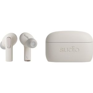 Sudio E3 wit, draadloze oordopjes met Bluetooth 5.3, hybride ANC, microfoon, AAC-codec, 30 uur speeltijd, draadloos opladen en USB Type-C opladen, IPX4 spatwaterdicht