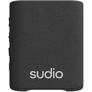 sudio S2 Zwart, Bluetooth-luidspreker met luid geluid en diepe bassen, lange speeltijd, IPx5 waterdicht, Bluetooth 5.3 TWS Pairing, draagbare draadloze compacte luidspreker voor thuis, buiten