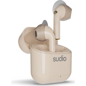 Sudio Nio True Wireless Bluetooth Earbuds with Wingtip Fit, Splash Proof IPX4, Environment Noise Cancelling, Built-in Microphone, 20h Battery Time (Sand)