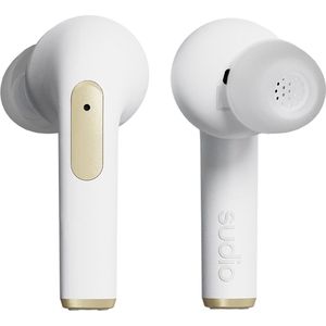 Sudio N2 Pro True Wireless Bluetooth In-ear oordopjes met ANC - Multipoint Connection, IPX4 waterbestendig, USB-C en draadloos opladen, microfoon, 30 uur speeltijd met oplaadcase (wit)