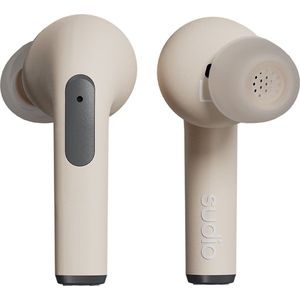 Sudio N2 Pro Draadloze Bluetooth in-ear hoofdtelefoon met ANC - multipoint-verbinding, IPX4 waterdicht, USB-C en draadloos opladen, microfoon, 30 uur speeltijd, met oplaadhoes (zand)