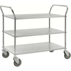 Kongamek Etagenwagen mit 3 B&#246;den 900x440mm verzinkt mit Bremse