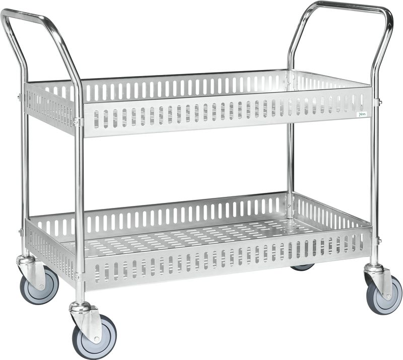 Kongamek Tischwagen mit Rand 1130x550x940mm Ladefl&#228;che verzinkt mit Bremse