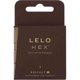 LELO HEX Respect, XL-formaat, luxe condooms met een unieke hexagonale structuur, dun maar sterk latexcondoom, bevochtigd (36 stuks)