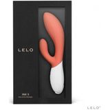 LELO INA 3 rabbitvibrator Coral Red voor vrouwen met 10 trilstanden en waterdicht ontwerp