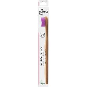 Humble Brush Bamboe Tandenborstel voor Volwassenen zacht paars 4 stuks