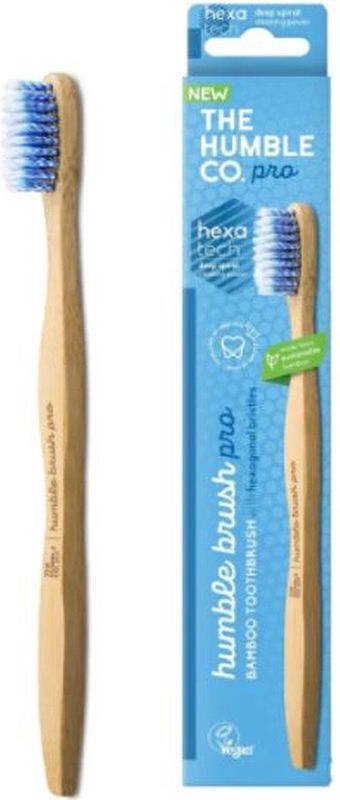 Tandenborstel Bamboe - PRO - Hexatech Spiral - Soft - Blauw