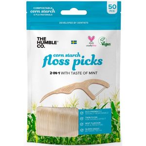 Humble Natural Dental Floss Picks - Flossers - Tandzijde sticks - 4 x 50 verpakkingen