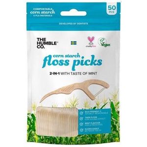 The Humble Co. Floss Pick - 2-in-1 - Dubbele Draad - Biologisch Afbreekbaar - Vegan