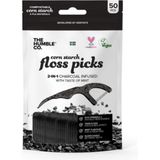 The Humble Co. Flossticks - Actieve Kool - Milieuvriendelijk - Veganistisch - Suikervrij - 1 x 50 Stuks