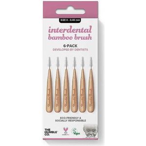 Humble Bursh Interdental borsteltje 6 st - Rager - Paars - Bamboe - 0,40 mm