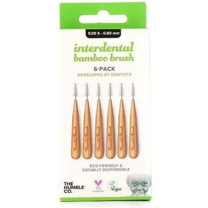 Humble Interdental Bamboe tanden rager borsteltje 6 st - Groen - 0.80 mm