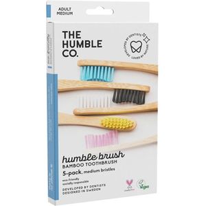 The Humble Co. Brush Adult Bamboo Tandenborstel Medium I. 5 st