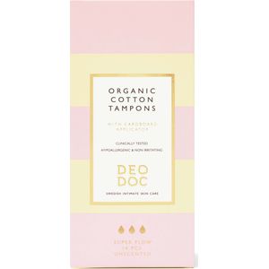 DeoDoc Organic Cotton Tampons Super Flow 14 Pcs L